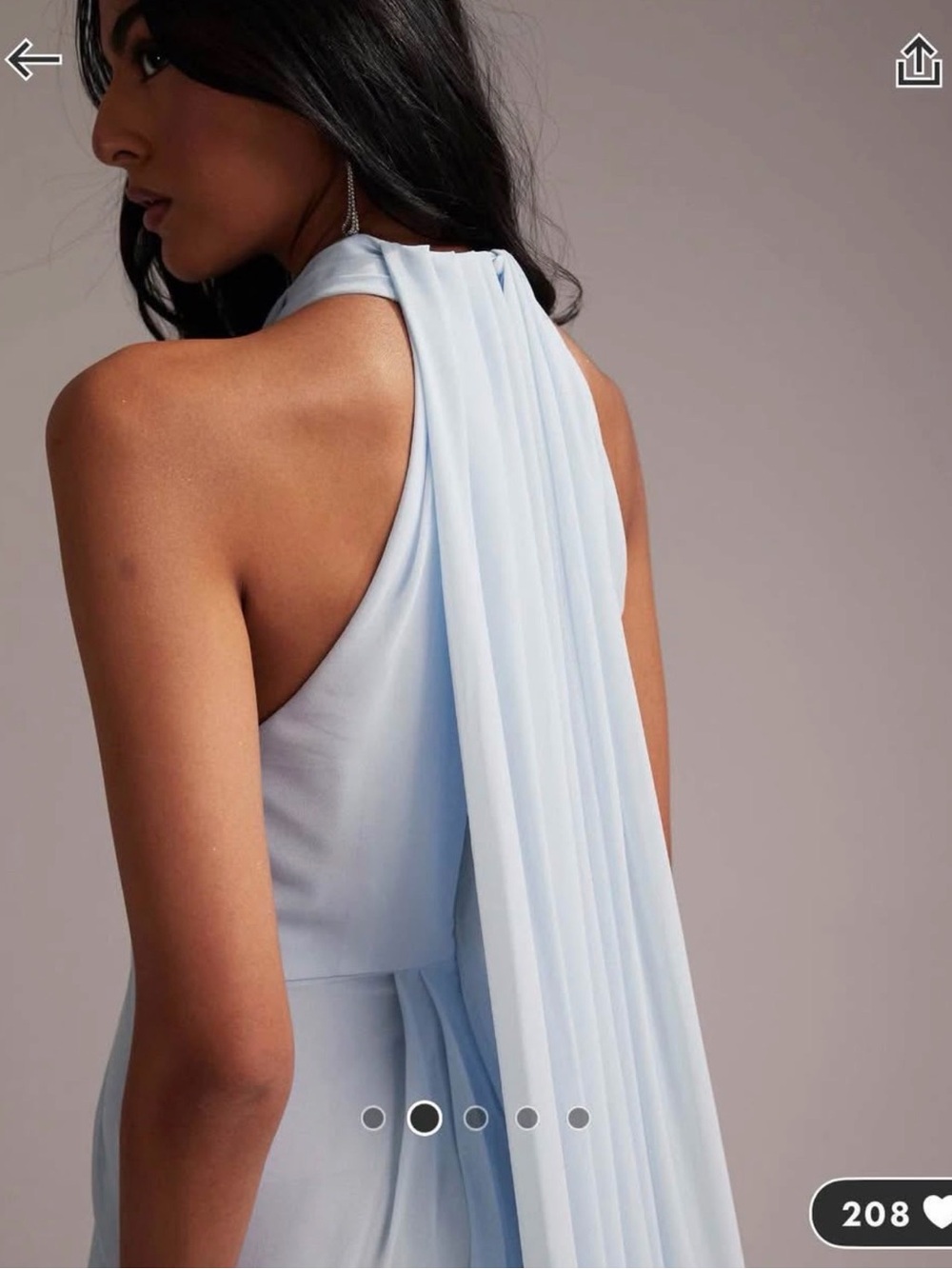 ASOS Pale Blue Halter Maxi Dress - Picture 5 of 7